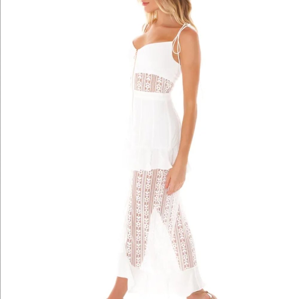 For Love & Lemons Lacebird Midi White Dress - Picture 6 of 6